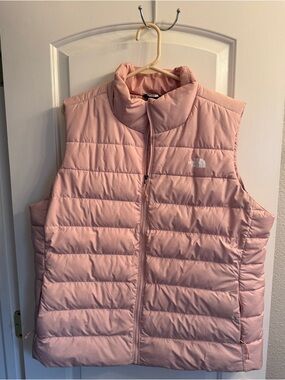 The North Face Puffer Vest XXL Pink Down Vest Womens Zip Up